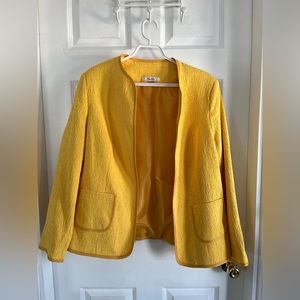 TanJay Yellow Collarless Blazer​​